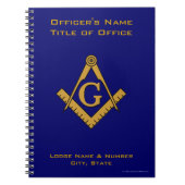 Le carnet du dirigeant maçonnique de loge de style (Devant)