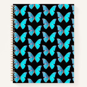 Le Carnet spiral bleu papillon à couverture rigide