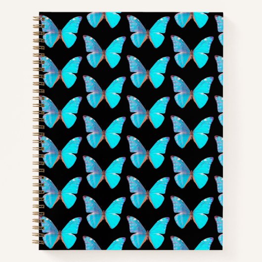 Le Carnet spiral bleu papillon à couverture rigide (Devant)
