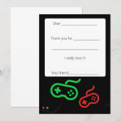 Le carte de remerciements de jeu vidéo complètent (Devant / Derrière)