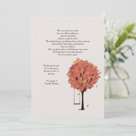 Le Carte de remerciements de Lonely Bereavement (Debout devant)