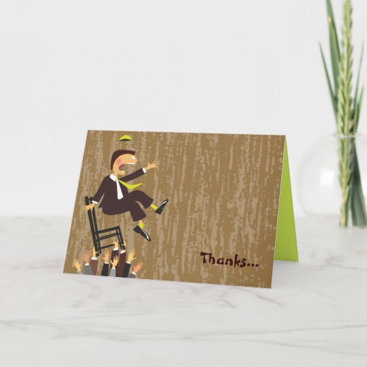 Le carte de remerciements plié par danse de chaise (Devant)