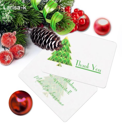 Le Carte de remerciements vert Joyoux Noel