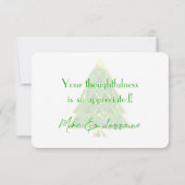 Le Carte de remerciements vert Joyoux Noel (Dos)