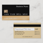 Le CARTE DE VISITE 2 de style de carte de crédit a (Devant / Derrière)