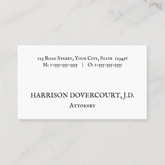 Le Carte de visite à l'ancienne et traditionnel (Devant)