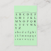 Le Carte de visite Alphabet (Dos)