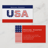 Le carte de visite de drapeau des Etats-Unis tient (Devant / Derrière)