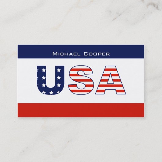 Le carte de visite de drapeau des Etats-Unis tient (Devant)