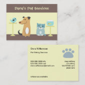 Le carte de visite de la garde d'enfants d'animal (Devant / Derrière)