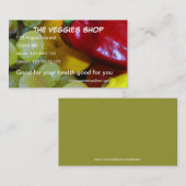 Le carte de visite de magasin de légume (Devant / Derrière)