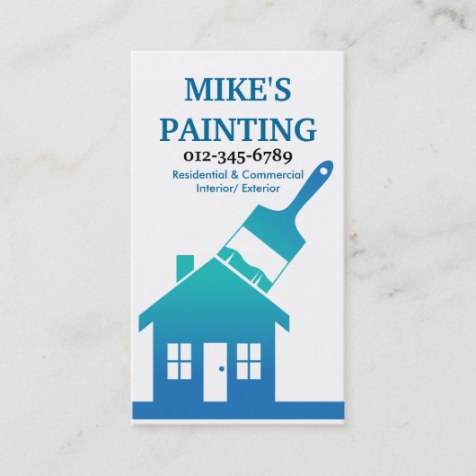 Le carte de visite de peintre de Chambre (Devant)