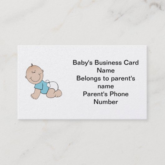 Le carte de visite du bébé (Devant)