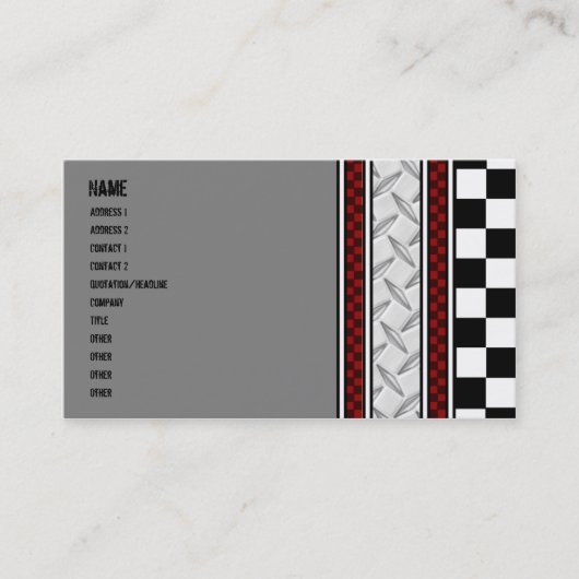 Le carte de visite du mécanicien (Devant)