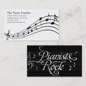 Le carte de visite du musicien de pianiste de (Devant / Derrière)