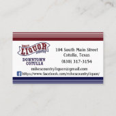 Le carte de visite du pays de l'alcool de Mike (Dos)