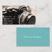 Le carte de visite du photographe (Devant / Derrière)