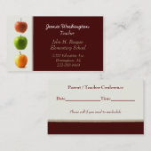 Le carte de visite du professeur élégant de pommes (Devant / Derrière)