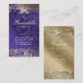 Le carte de visite élégant de bijoux laisse l'or (Devant / Derrière)