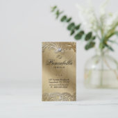 Le carte de visite élégant de bijoux laisse l'or (Debout devant)