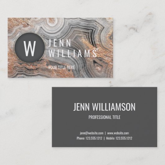 Le carte de visite en cristal moderne de geode (Devant / Derrière)