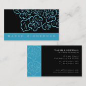 Le Carte de visite Floral Aqua (Devant / Derrière)