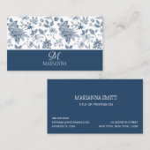 Le Carte de visite Floral Bleu (Devant / Derrière)