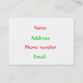 Le carte de visite homme parfait (Dos)