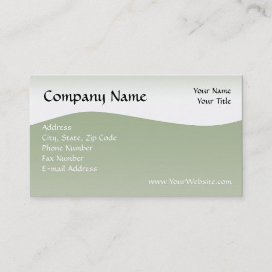 Le carte de visite mou de vague verte, conçoivent (Devant)