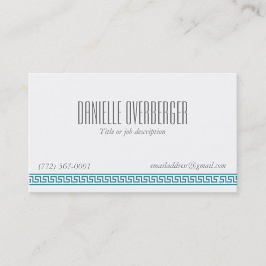 Le carte de visite turquoise des femmes chiques (Devant)