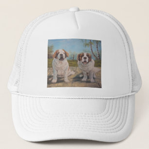 Le casquette Ann Hayes Peint Deux St Bernards