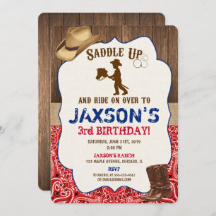 Le casquette de cowboy initialise des invitations