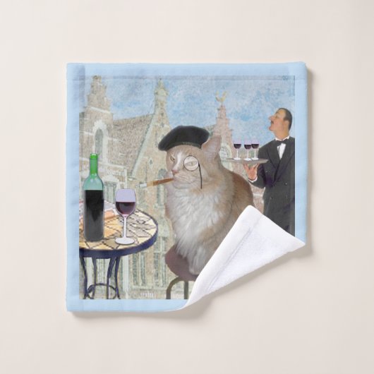 Le Cat du Cafe Bad Handdoek (Wasdoekje)