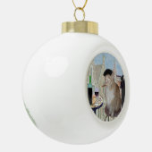 Le Cat du Cafe Keramische Bal Ornament (Links)
