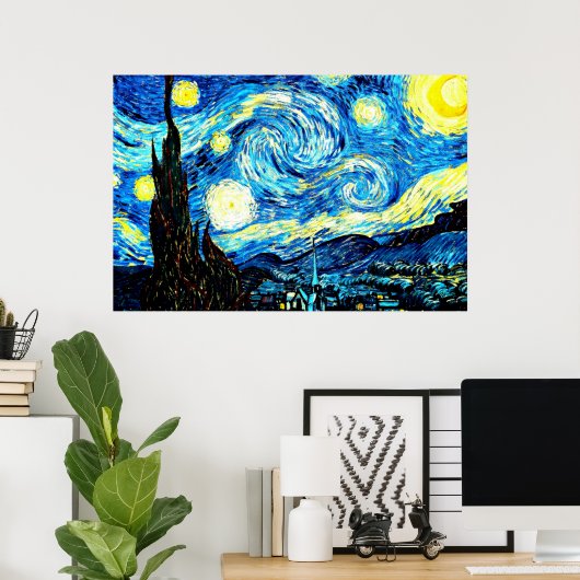 Le célèbre tableau de Van Gogh, Starry Night, (Bureau à domicile)