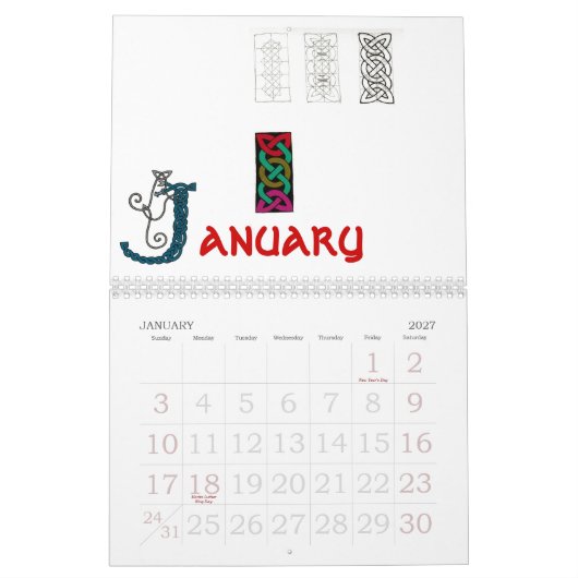 Le Celtic mystique de rose noue le calendrier 2008 (Jan 2027)