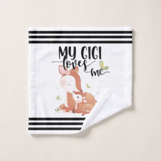 Le cerf de bois Doe et le bébé Fawn Mon Gigi m'aim