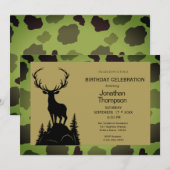 Le Cerf De Camo Homme Sur La Colline Invitation An (Devant / Derrière)