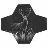 Le cerf majestueux en pleine nature - Art noir et (Plat)