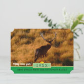 Le Cerf Sauvage et Bonne Année! Carte de voeux /Ze (Debout devant)