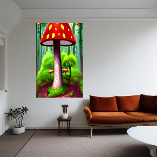 Le champignon rouge   AI Art Poster