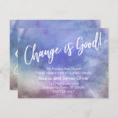 Le changement est bon ! Faire-part d'aquarelle vio (Devant / Derrière)
