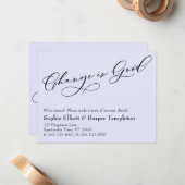 Le changement est une bonne Faire-part de lavande  (Devant/Arrière en situation)