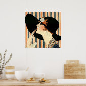 « Le Chapeau Noir » Art Déco de George Barbier (Cuisine)