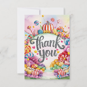 Le charmant petit carte de remerciements Candyland