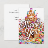 Le charmant petit carte de remerciements Candyland (Devant / Derrière)