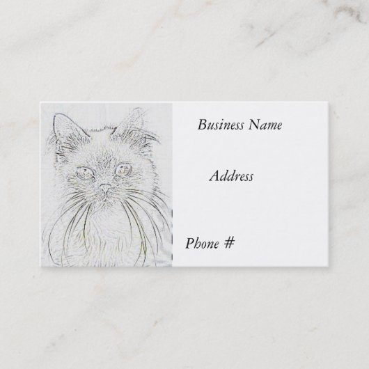 Le chat # 2 esquissent, carte de visite (Devant)