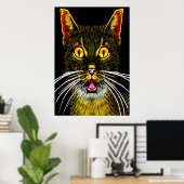 Le chat a peur | AI Art Poster (Bureau à domicile)