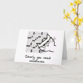 Le chat aide avec le mot de passe - Drôle carte de (Fleur jaune)