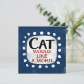 Le Chat Aimerait Une Carte De Voeux Word (Debout devant)